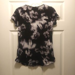 Simply Vera Vera Wang Black & White Stretch Top Cap Sleeve SZ Small